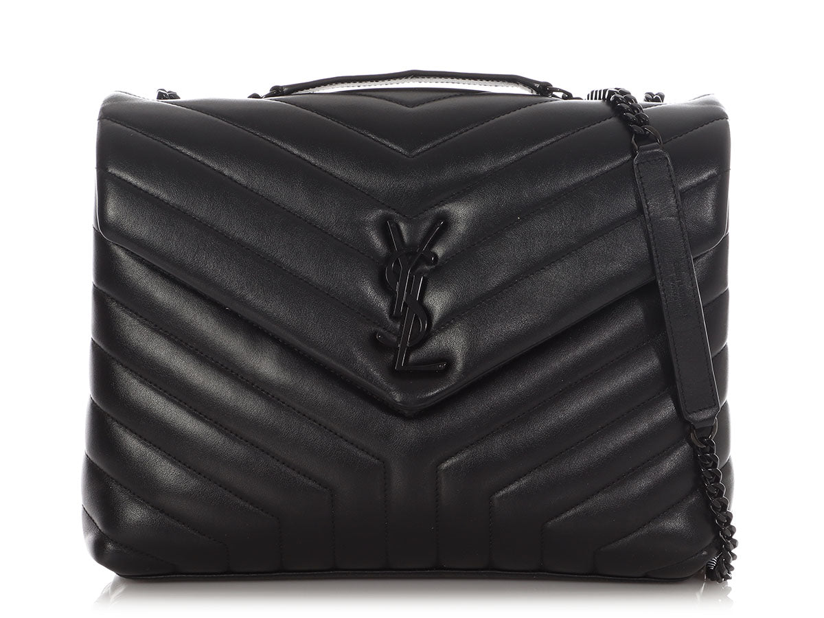 Saint Laurent Medium So Black MatelassÃÂ© Calfskin Loulou