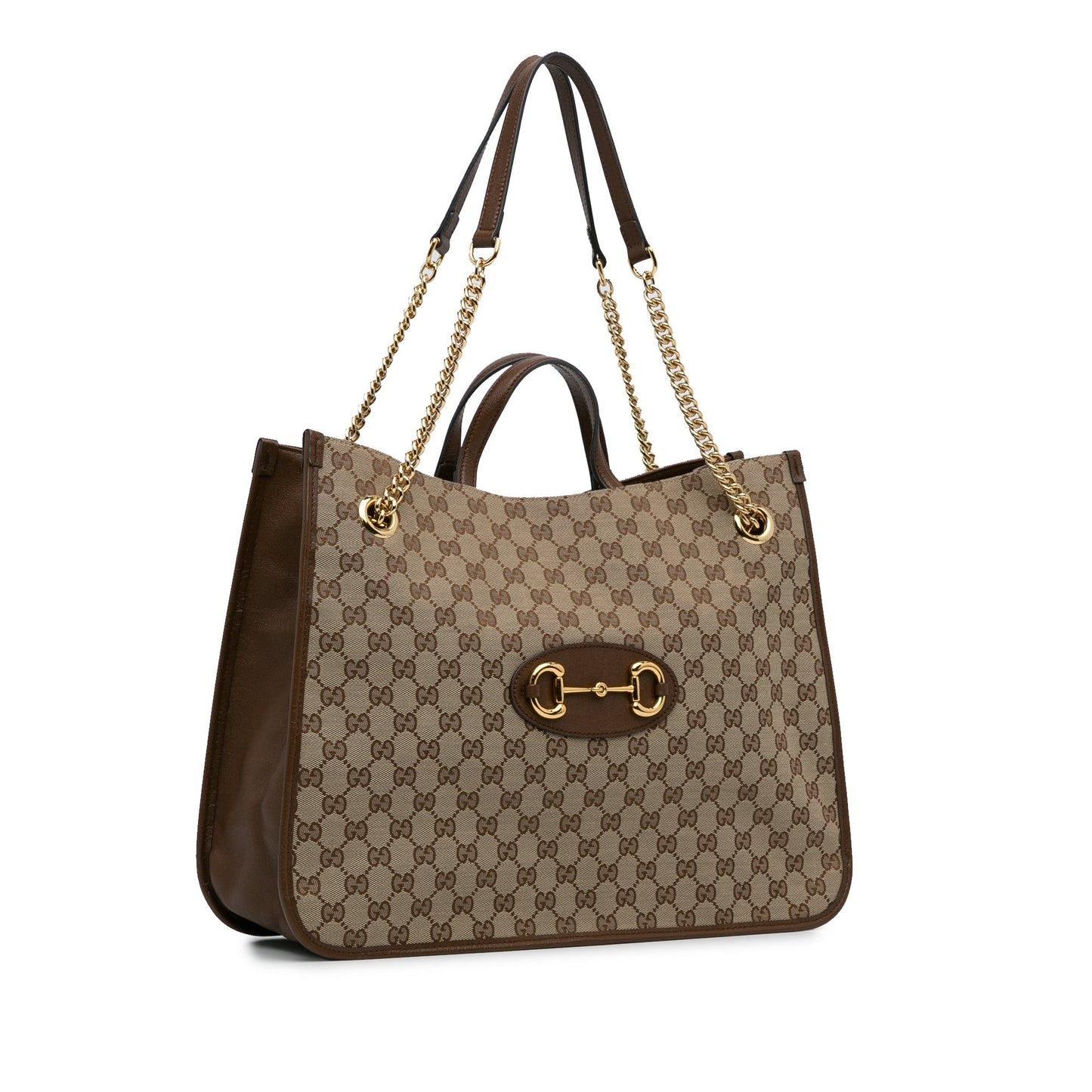 Gucci Horsebit Leather Canvas Tote Style 2