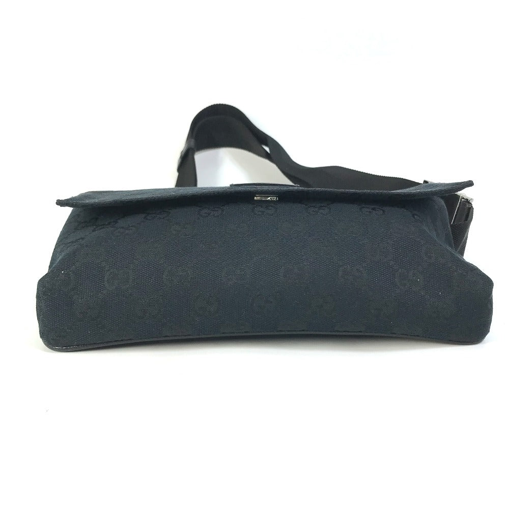 GUCCI Waist bag 146304 GG canvas / leather black GG Belt bag mens