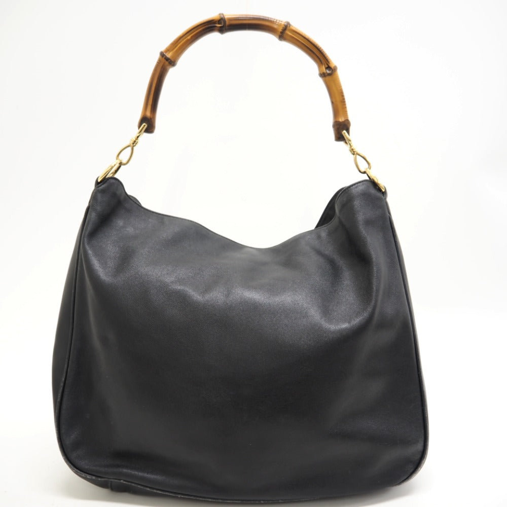 GUCCI Shoulder Bag 001 2852 1577 0 Leather, Bamboo black One Shoulder Bag Bamboo Women