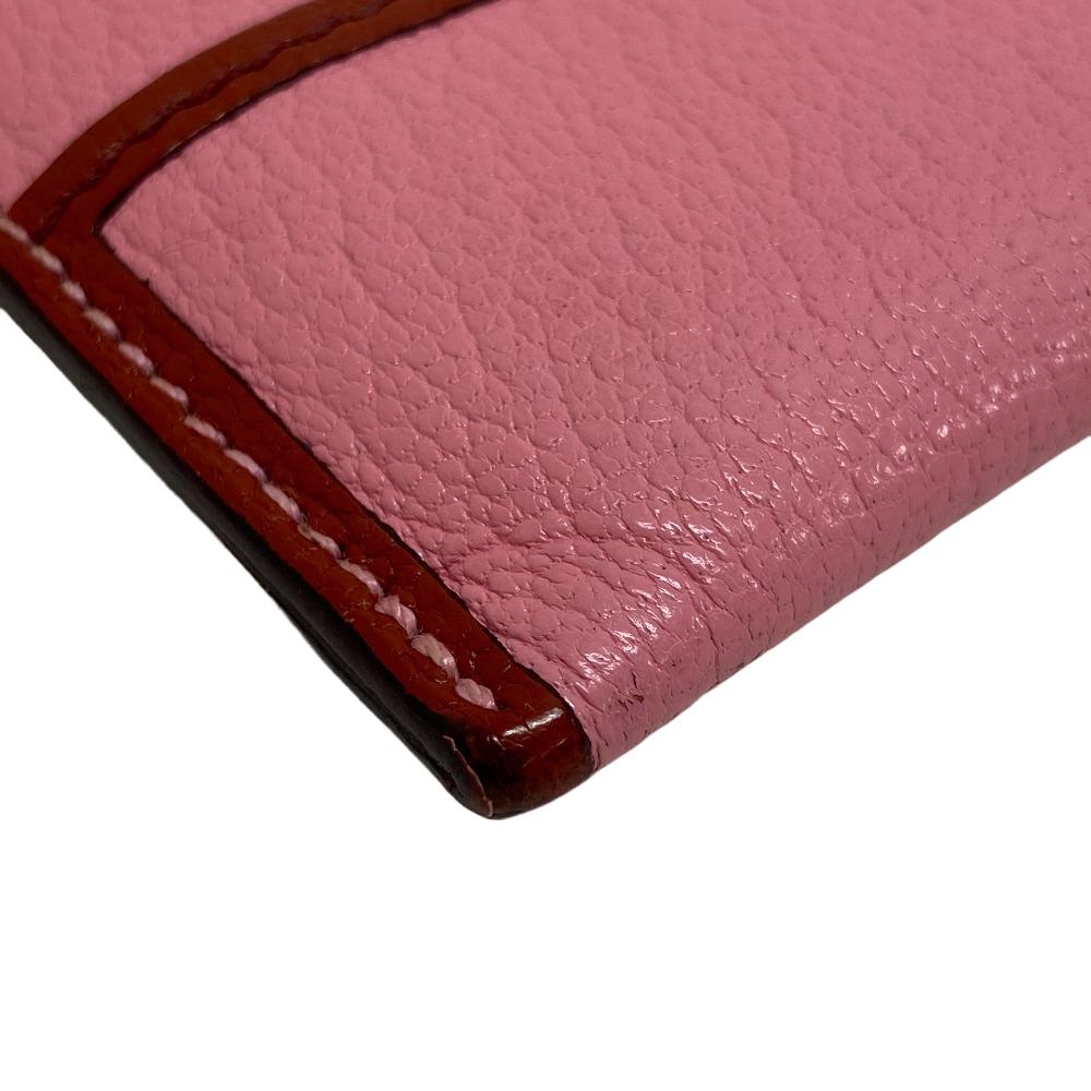 HERMES Coin case leather pink Paddock Chevrumizor