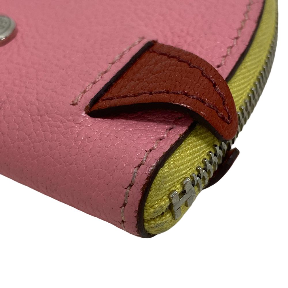 HERMES Coin case leather pink Paddock Chevrumizor