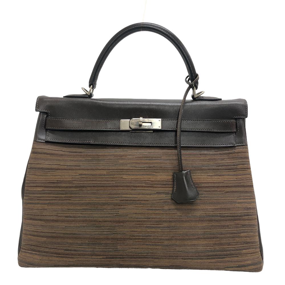 HERMES Handbag leather Brown Vibrato Kelly 35 Women