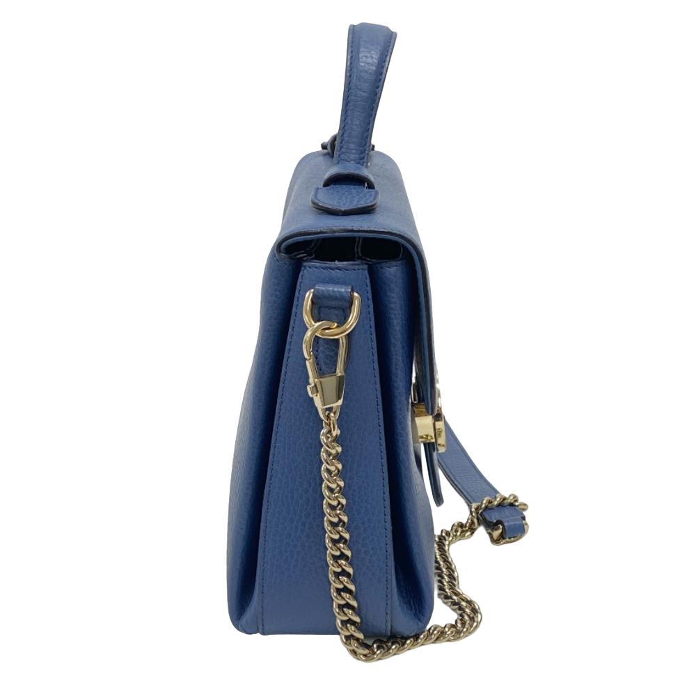 GUCCI Shoulder Bag 510302 leather blue handbag Women