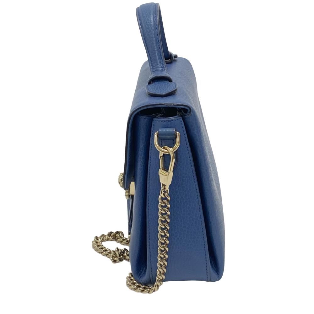 GUCCI Shoulder Bag 510302 leather blue handbag Women