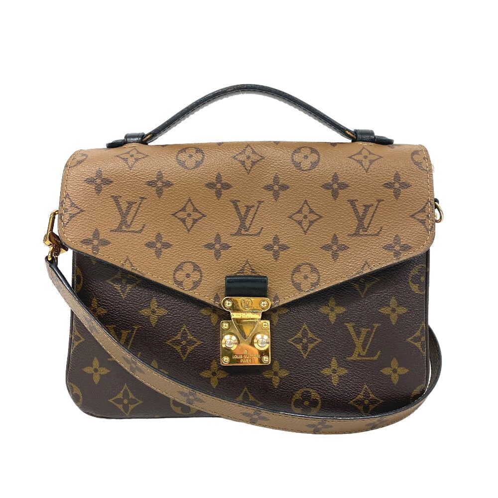 LOUIS VUITTON Shoulder Bag leather Brown Monogram reverse Pochette Metis MM Women