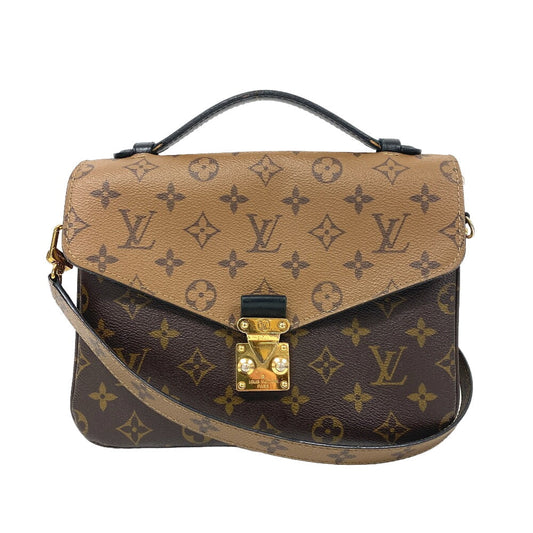 LOUIS VUITTON Shoulder Bag leather Brown Monogram reverse Pochette Metis MM Women