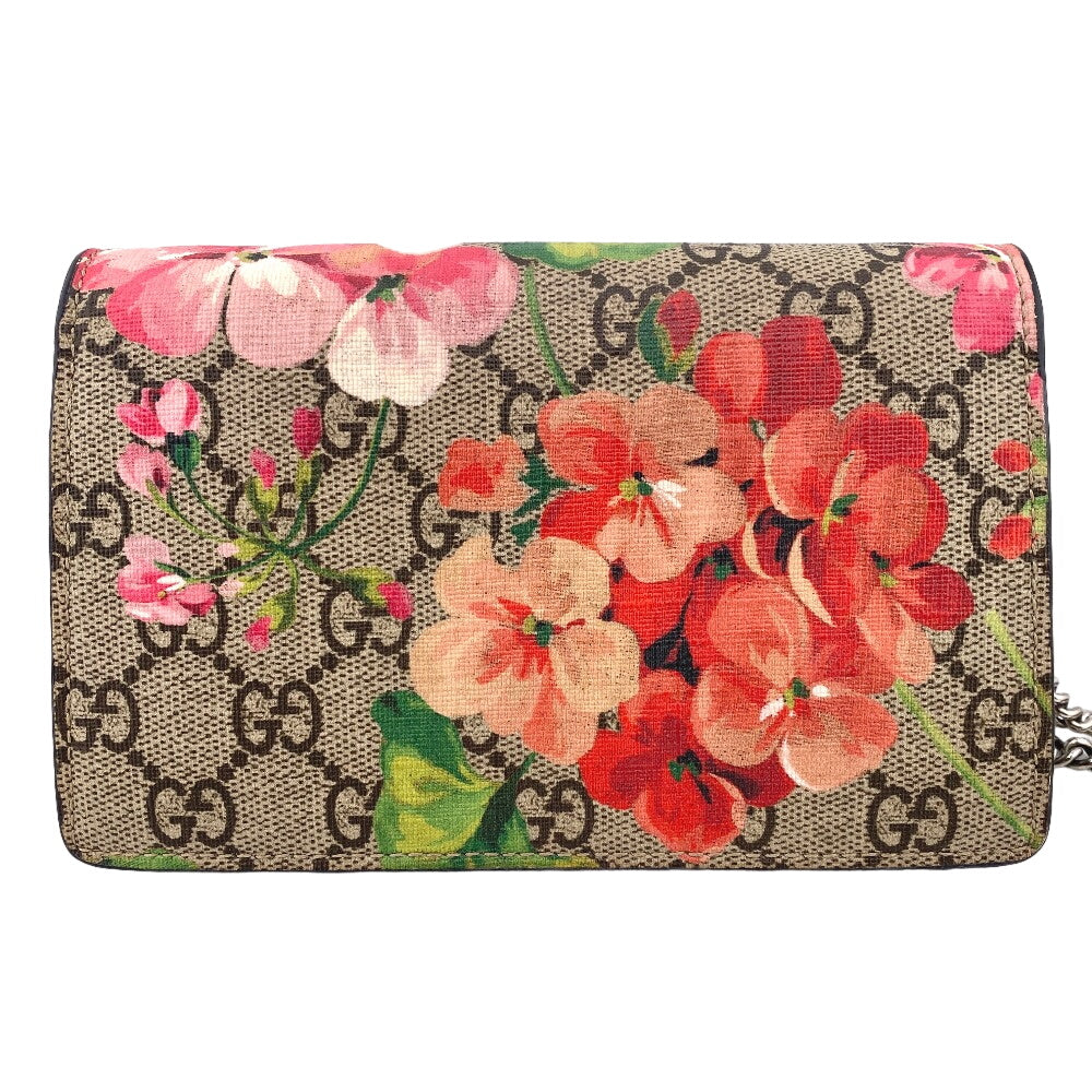 GUCCI Shoulder Bag 476432 PVC, suede Red ChainShoulder GG Blooms Women