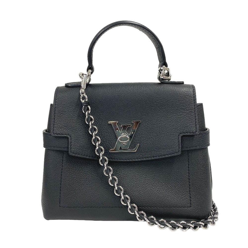 LOUIS VUITTON Shoulder Bag leather black handbag LV turn lock Rock Me Ever MINI Women