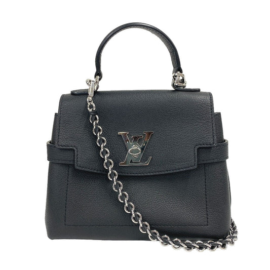 LOUIS VUITTON Shoulder Bag leather black handbag LV turn lock Rock Me Ever MINI Women