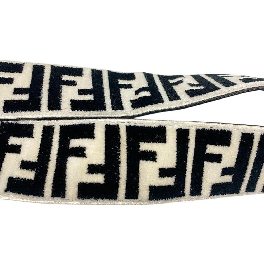 FENDI Shoulder strap Leather, Fabric white Strap you
