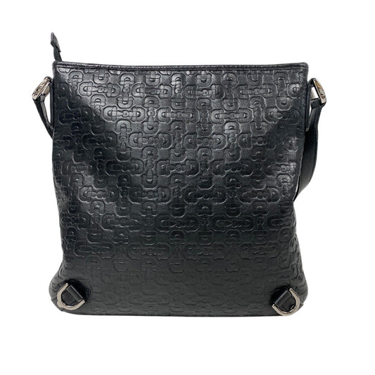 GUCCI Shoulder Bag 268642 leather black Horse pit Abbey