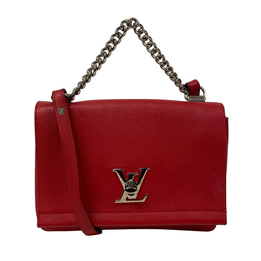 LOUIS VUITTON Shoulder Bag leather Red LV logo Rock Me 2 BB Women