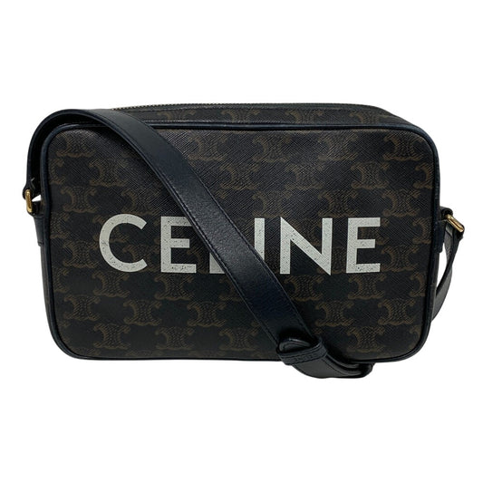 CELINE Shoulder Bag PVC, Leather Brown Triomphe Medium Messenger Women