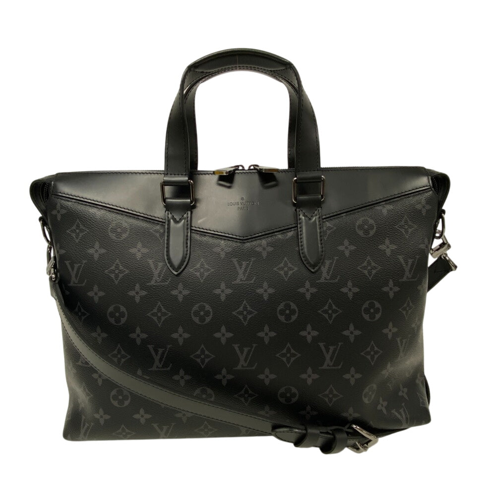 LOUIS VUITTON Briefcase leather black Shoulder Monogram Eclipse Explorer Women(Unisex)