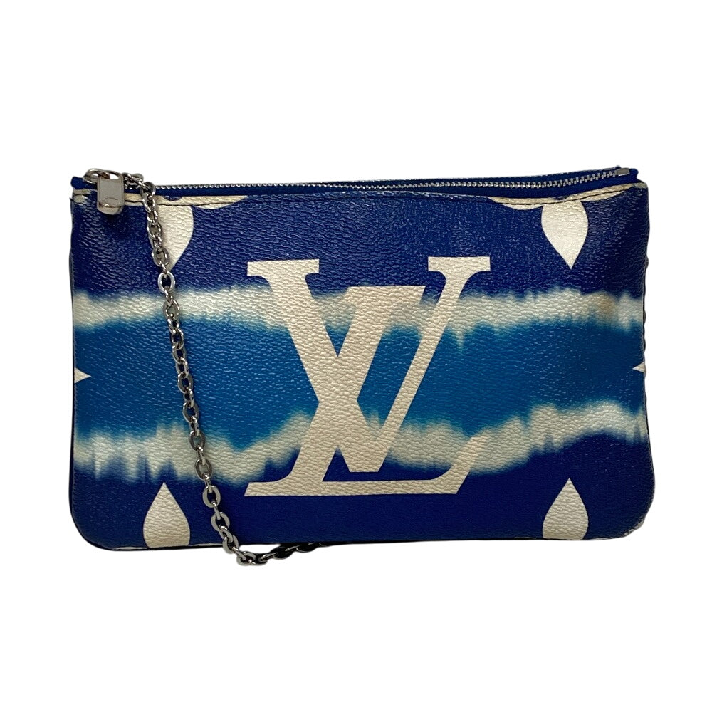 LOUIS VUITTON Pochette leather blue LV Escal Pochette double zip unisex(Unisex)