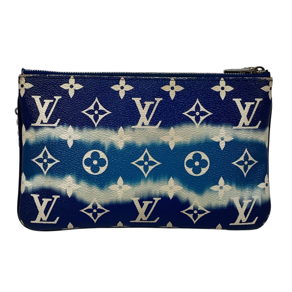 LOUIS VUITTON Pochette leather blue LV Escal Pochette double zip unisex(Unisex)