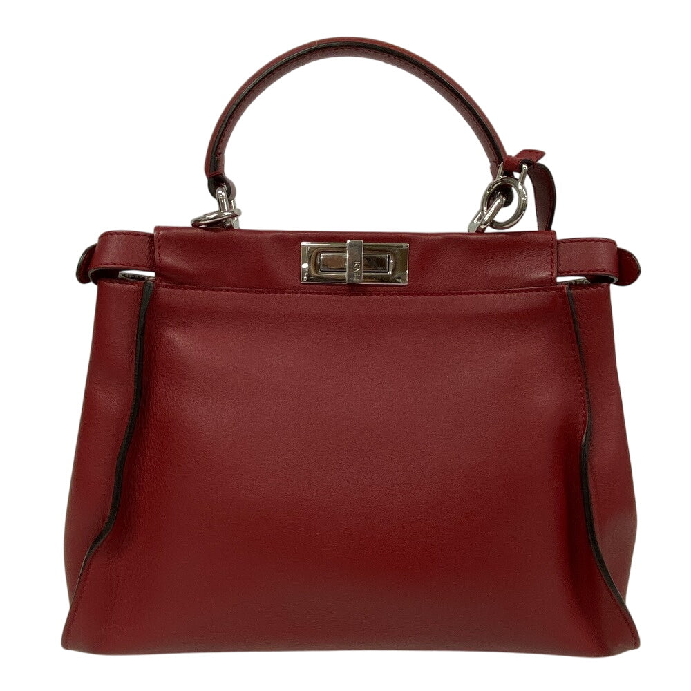FENDI Handbag 8BN290 leather Red 2WAY Shoulder Bag Peek-a-boo regular Women