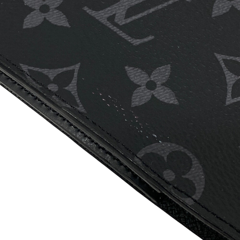 LOUIS VUITTON Briefcase leather black Documents case Monogram Eclipse Portodocument Frank GM mens