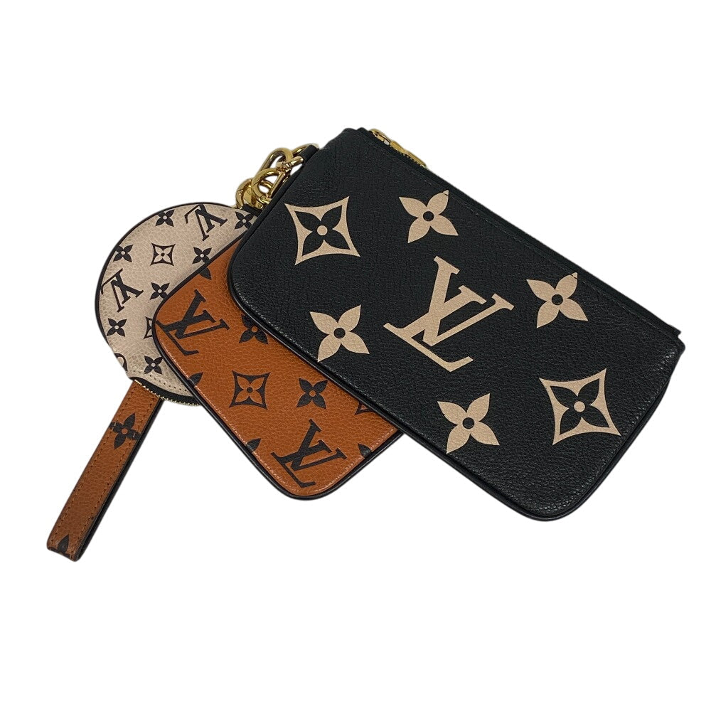 LOUIS VUITTON Pochette leather Black brown Monogram Ann Platt Pochette trio Women