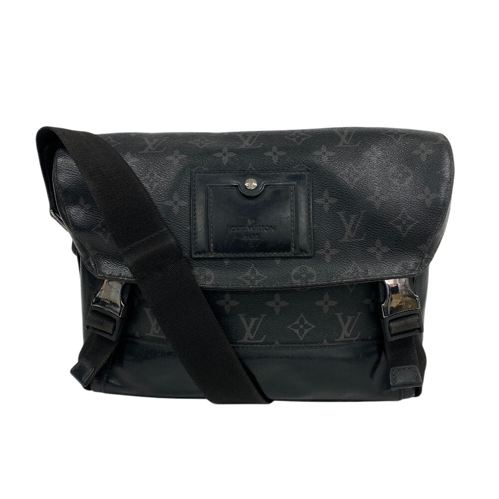 LOUIS VUITTON Shoulder Bag leather black Monogram Eclipse Messenger voyage PM