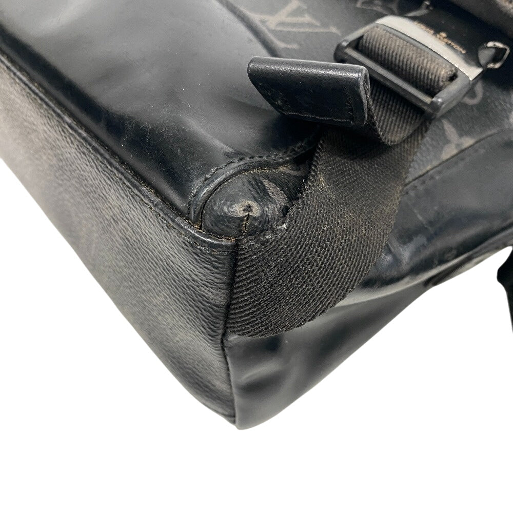 LOUIS VUITTON Shoulder Bag leather black Monogram Eclipse Messenger voyage PM