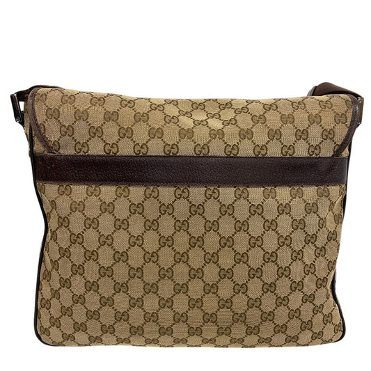 GUCCI Shoulder Bag GG canvas, leather Brown GG canvas Messenger unisex(Unisex)