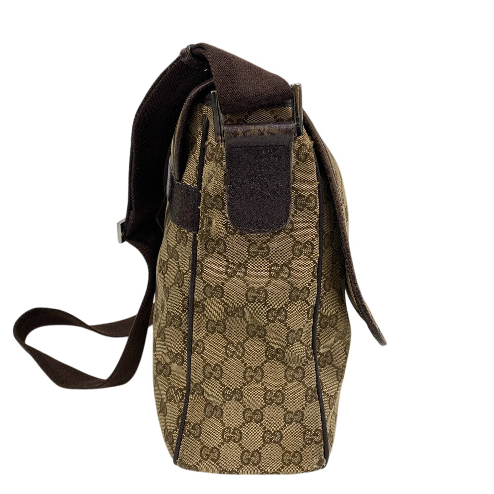 GUCCI Shoulder Bag GG canvas, leather Brown GG canvas Messenger unisex(Unisex)