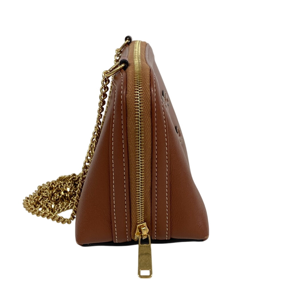 CELINE Shoulder Bag leather Brown Triomphe Women