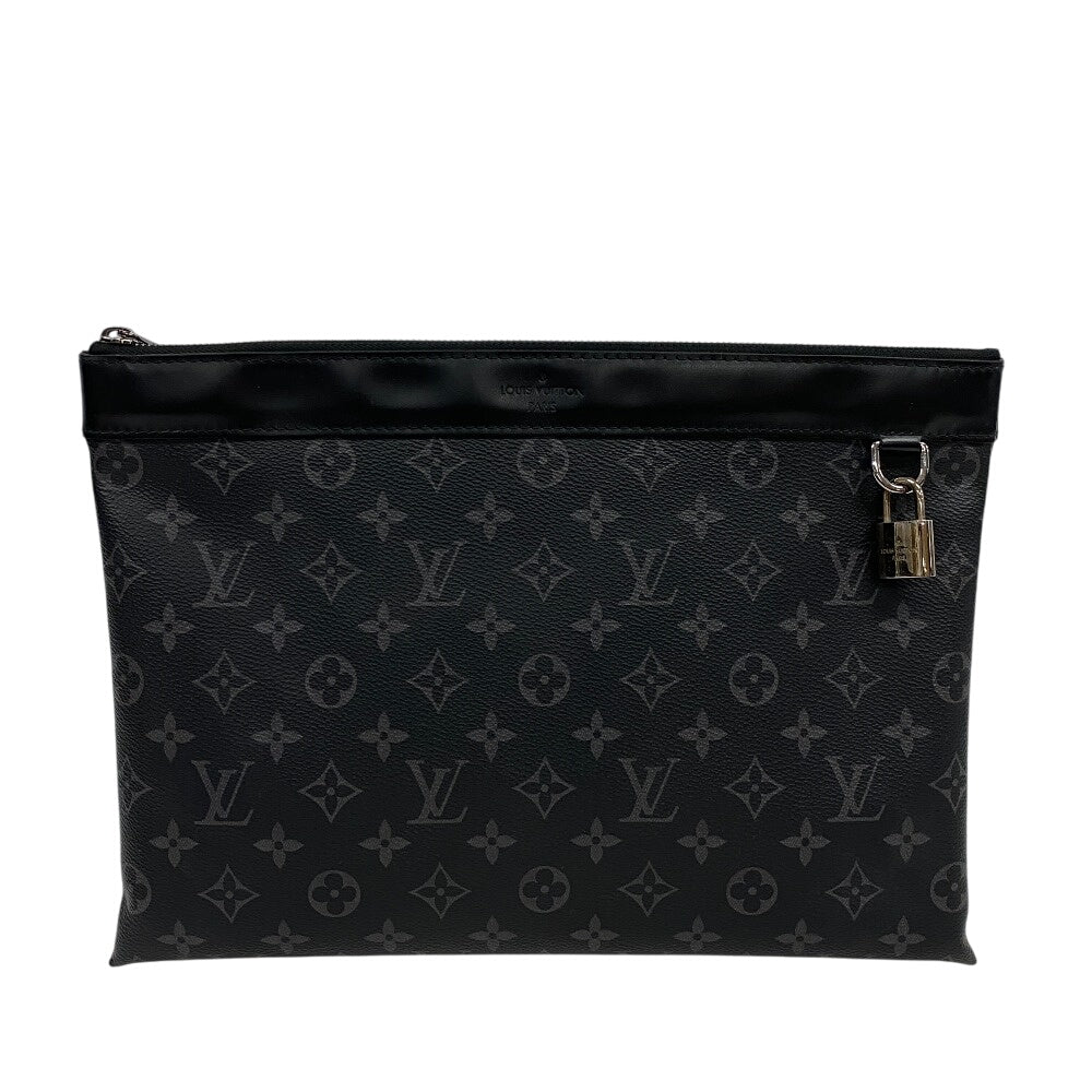 LOUIS VUITTON Pochette leather black Monogram Eclipse Discovery