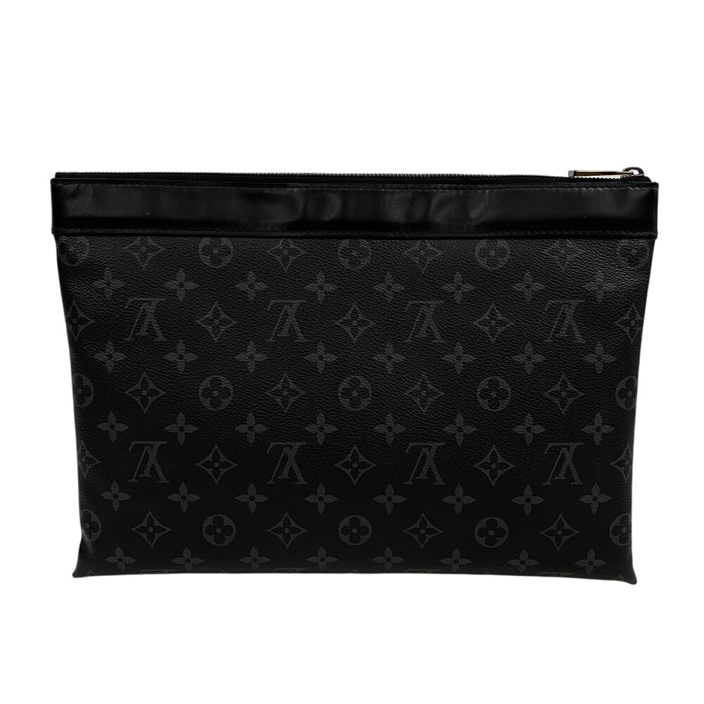 LOUIS VUITTON Pochette leather black Monogram Eclipse Discovery