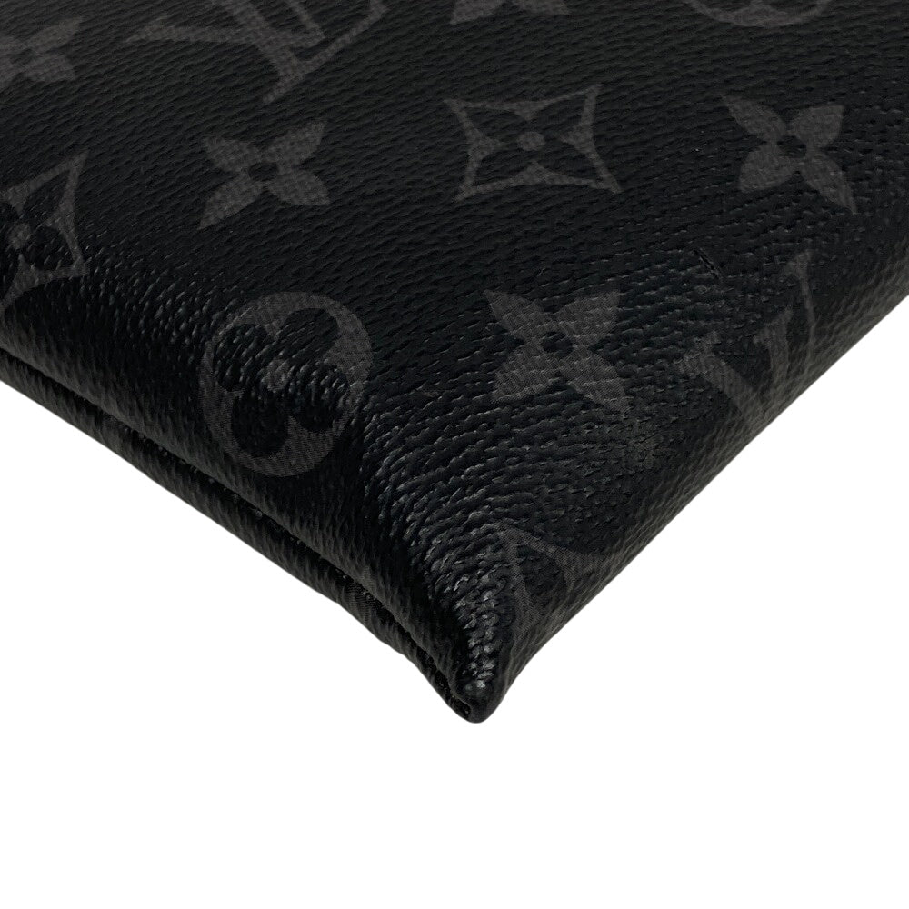 LOUIS VUITTON Pochette leather black Monogram Eclipse Discovery