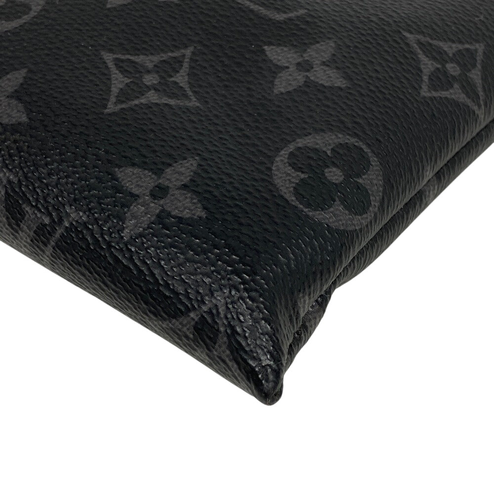 LOUIS VUITTON Pochette leather black Monogram Eclipse Discovery