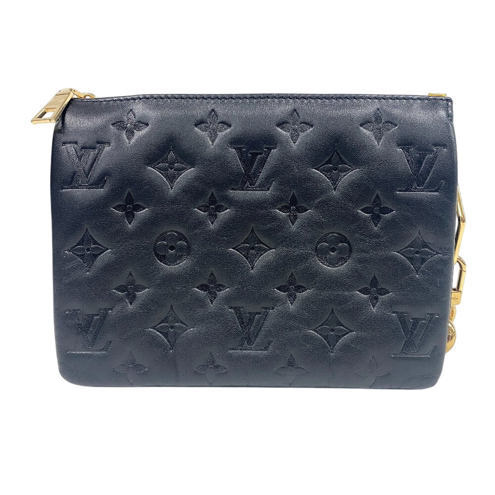 LOUIS VUITTON Handbag M21259 leather black Monogram emboss Kussan BB Chain(Unisex)