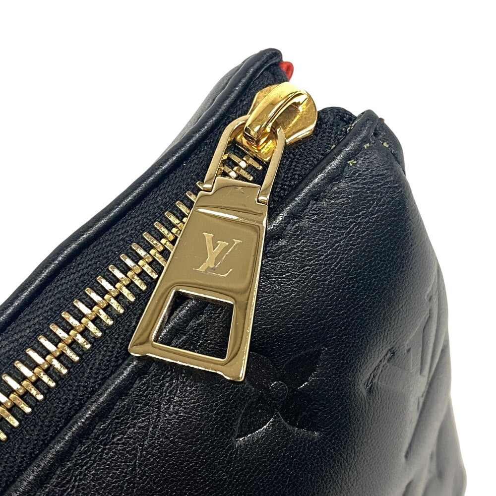 LOUIS VUITTON Handbag M21259 leather black Monogram emboss Kussan BB Chain(Unisex)