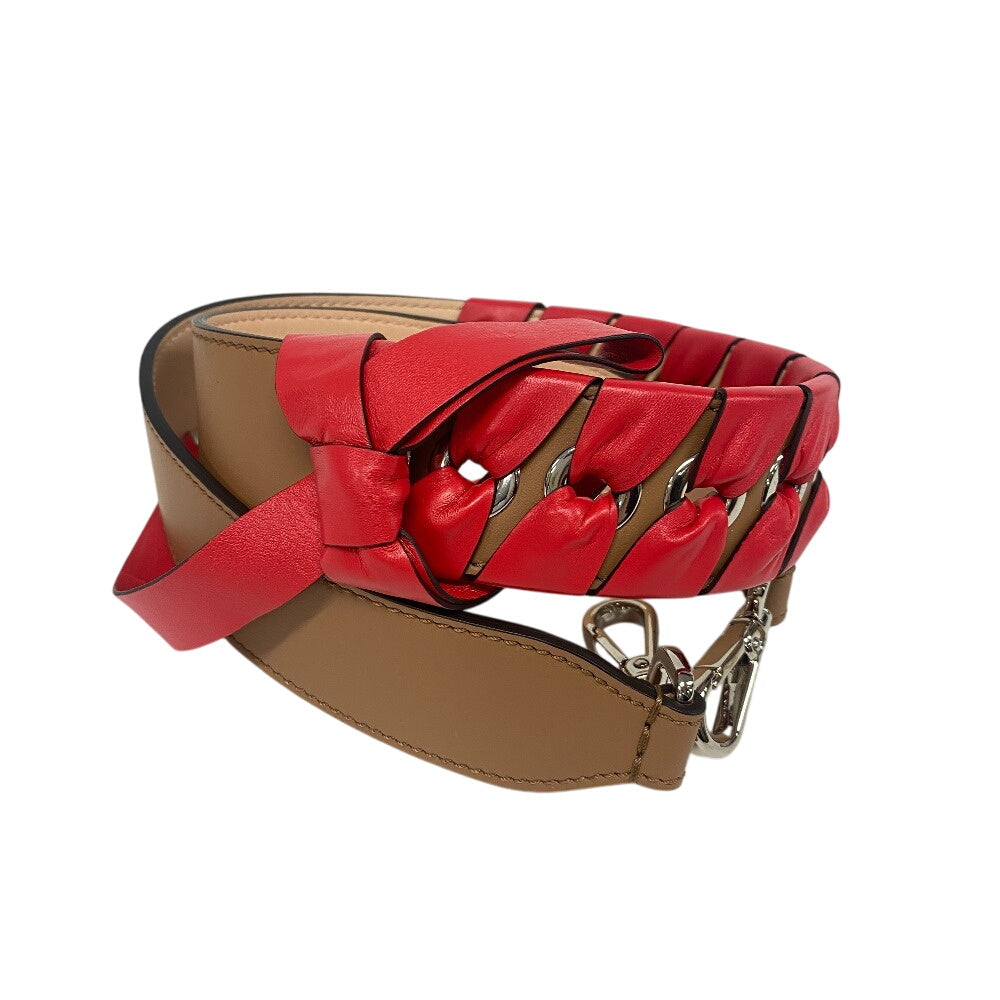 FENDI Shoulder strap leather Red ribbon Strap you Women