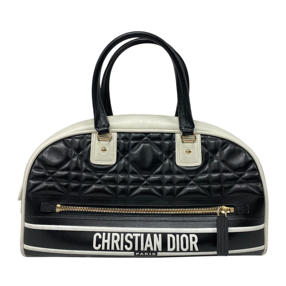 Christian Dior Handbag leather black Bowling bag Canage Vibe Women