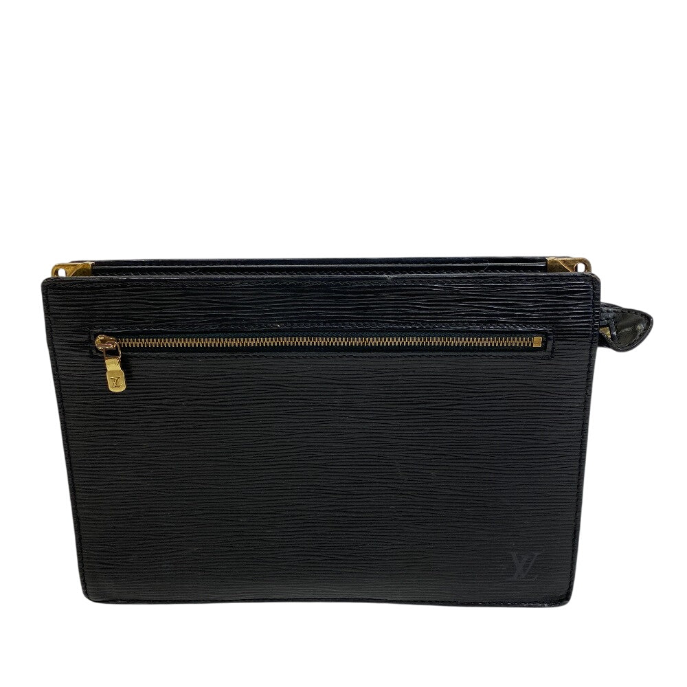 LOUIS VUITTON business bag Epi Leather black Clutch bag Epi Enghien mens