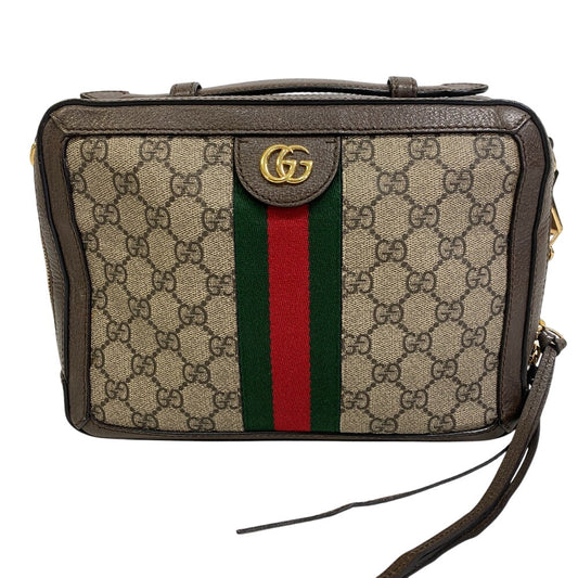 GUCCI Shoulder Bag 550622 PVC coated canvas Brown GG Ofidia Women