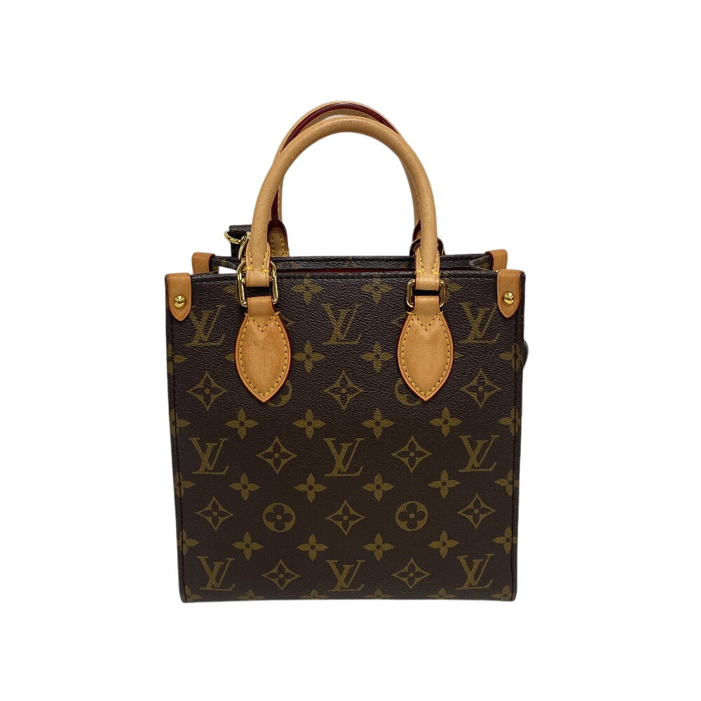 LOUIS VUITTON Shoulder Bag leather Brown 2way handbag Monogram Sac PlatBB Women