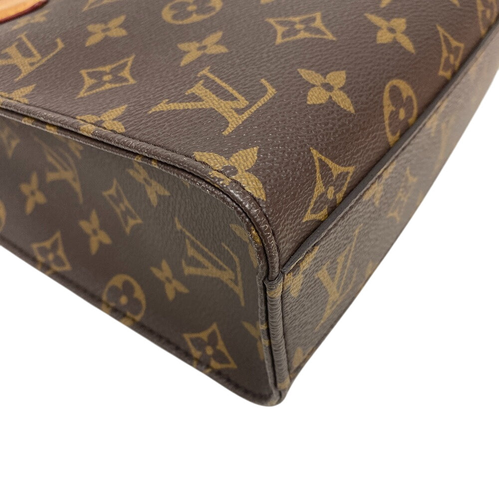 LOUIS VUITTON Shoulder Bag leather Brown 2way handbag Monogram Sac PlatBB Women