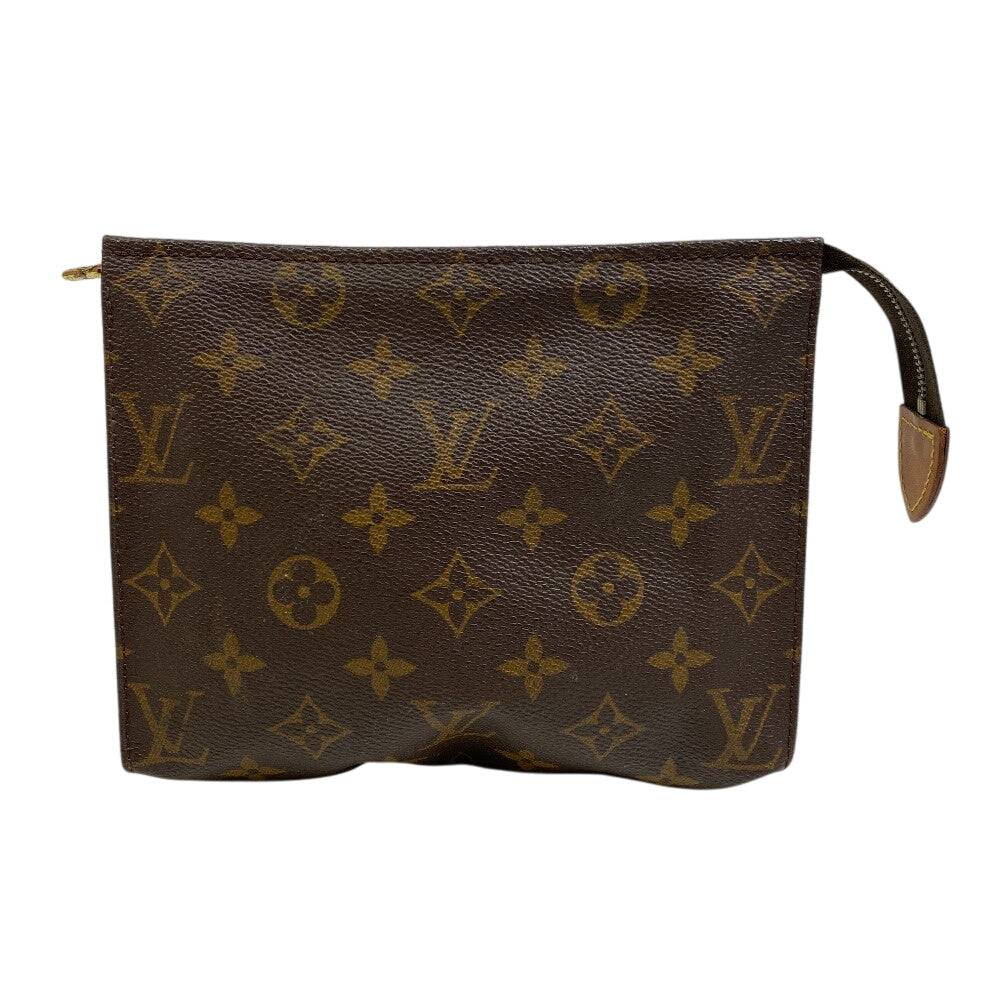LOUIS VUITTON Pouch leather Brown Monogram posh toilette Women