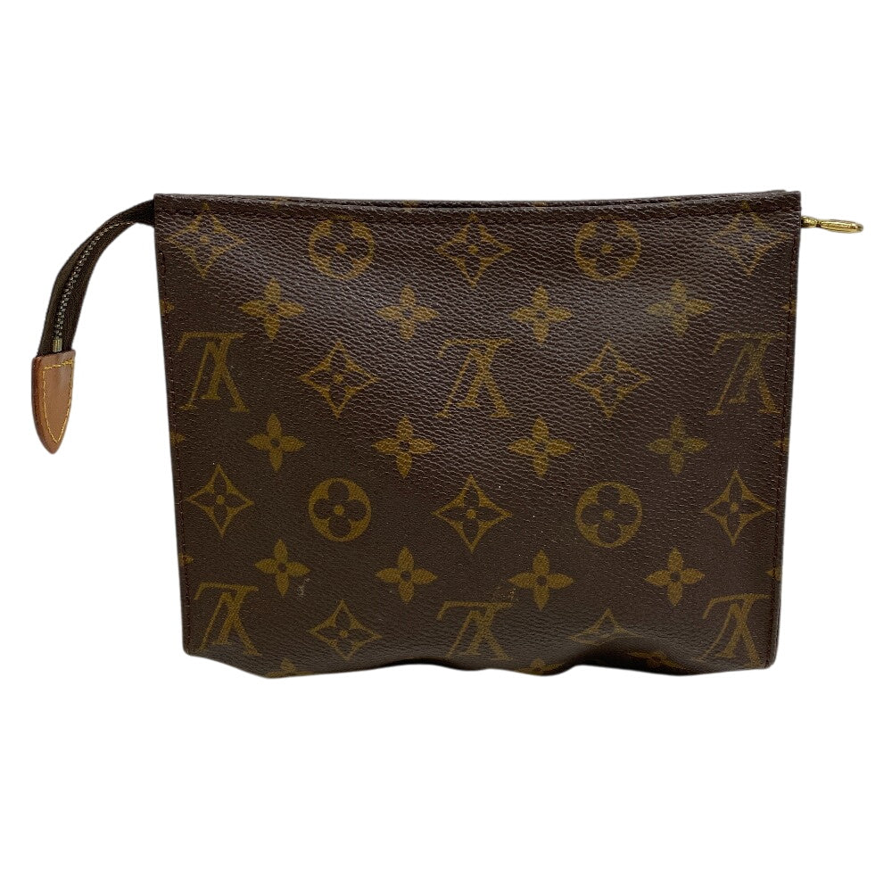 LOUIS VUITTON Pouch leather Brown Monogram posh toilette Women