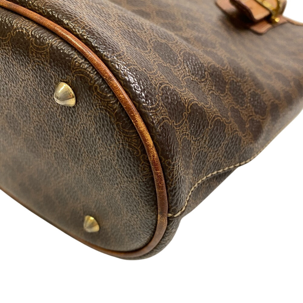CELINE Tote Bag leather Brown bucket Macadam Women