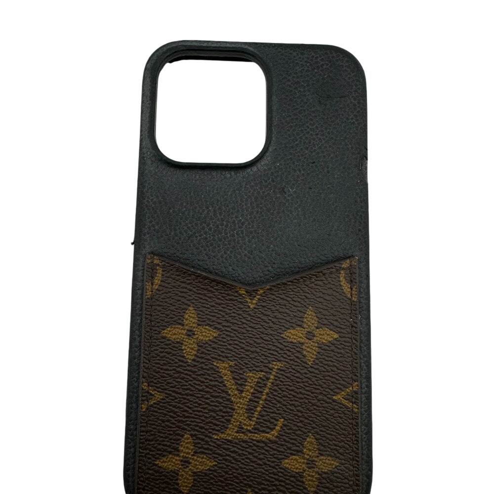 LOUIS VUITTON iPhone case leather black Monogram Bumper iPhone 15Pro MAX