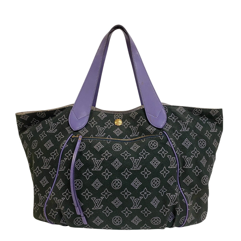 LOUIS VUITTON Tote Bag canvas purple Monogram beach line Hippo Ipanema GM