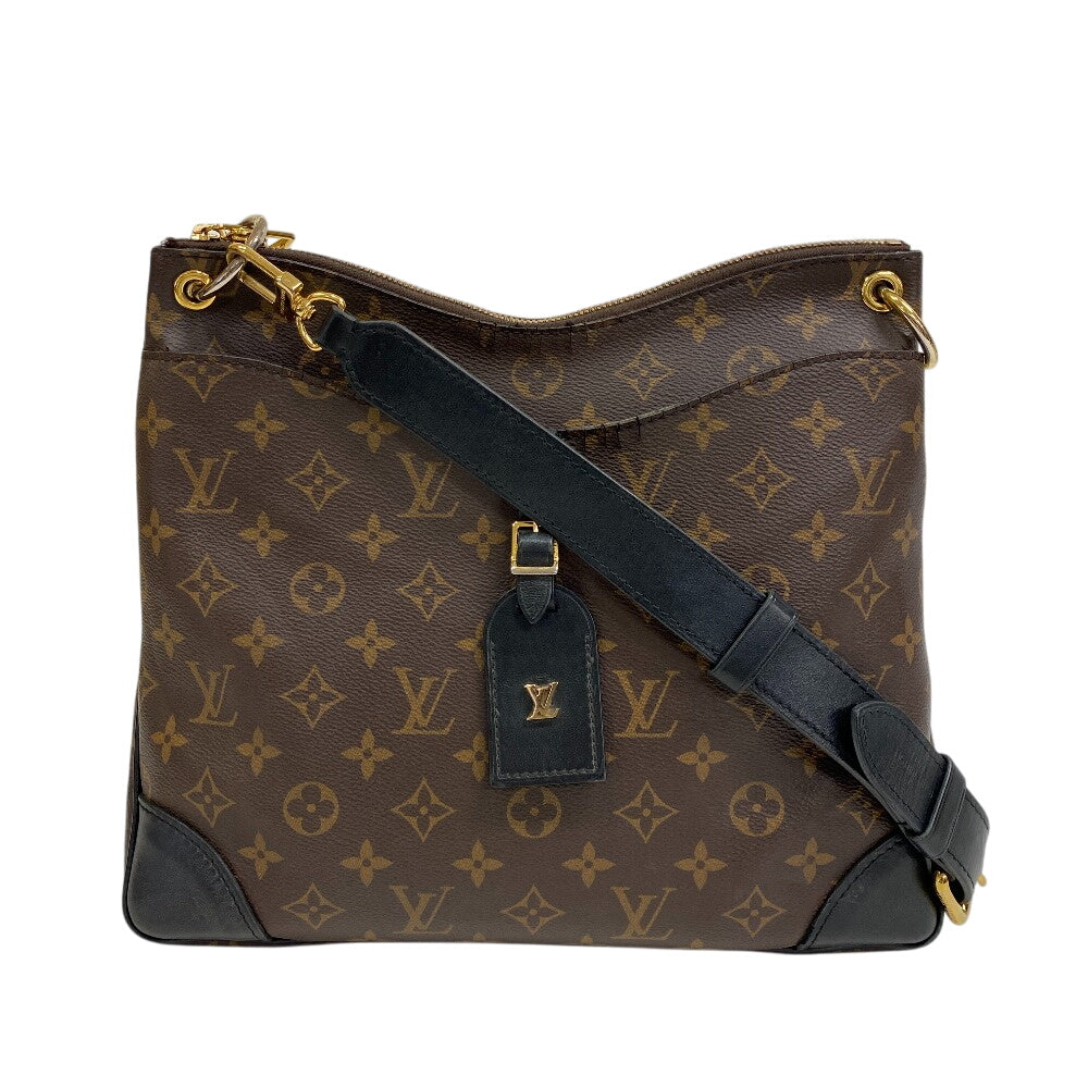 LOUIS VUITTON Shoulder Bag PVC coated canvas, leather Brown Monogram Odeon NM PM