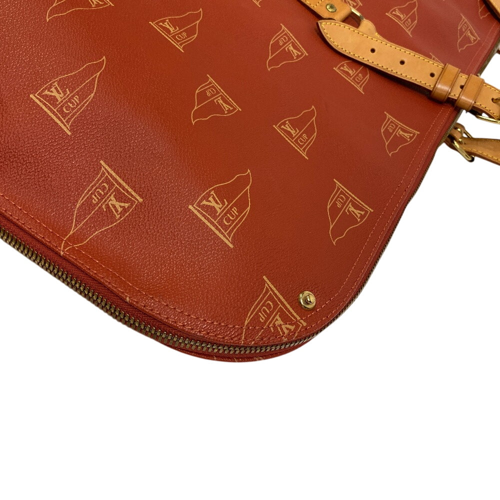 LOUIS VUITTON Travel case leather Orange Garment case Kabul louis vuitton cup mens(Unisex)