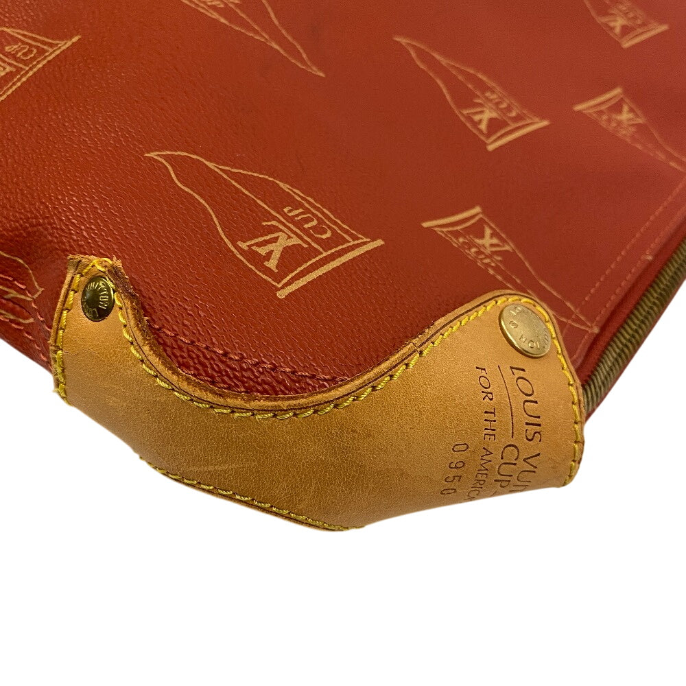 LOUIS VUITTON Travel case leather Orange Garment case Kabul louis vuitton cup mens(Unisex)