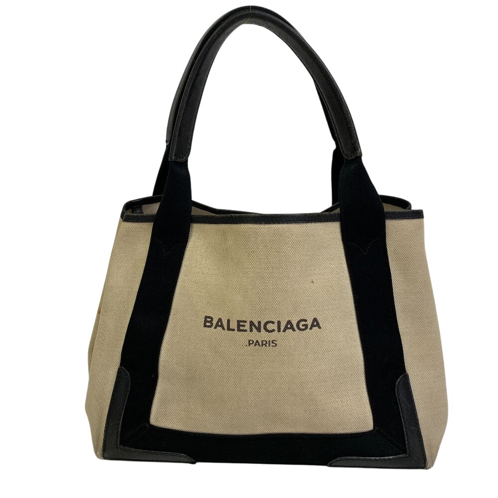 BALENCIAGA Tote Bag 339933 Canvas, Leather white Tote Bag Navy kabas S Women